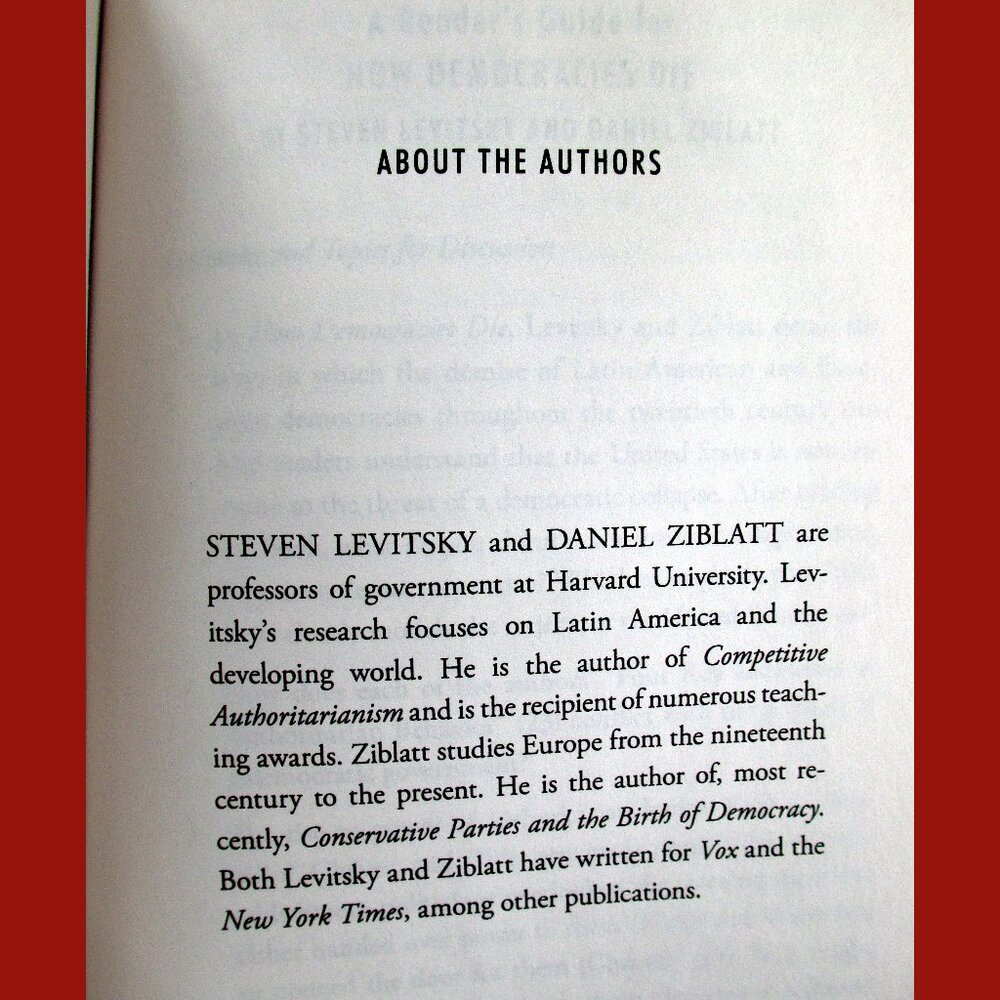 Book: How Democracies Die by Steven Levitsky & Daniel Ziblatt - Picture 15 of 16